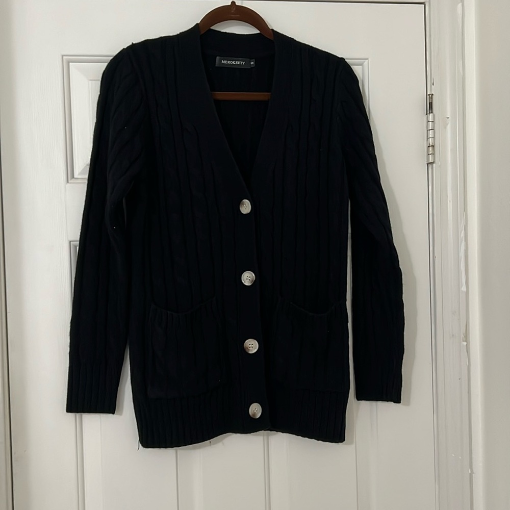 NWOT BLACK CARDIGAN Sweater - Picture 3 of 9
